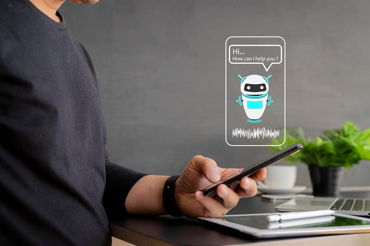 Photo chatbot assistant conversation ai artificial intelligence technology concept