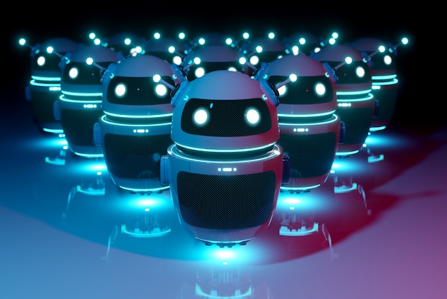 写真 chatbot robot leading robots group