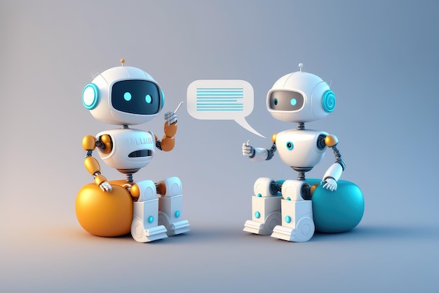 Foto robot chatbot che presenta fatti scientifici in modo divertente e coinvolgente