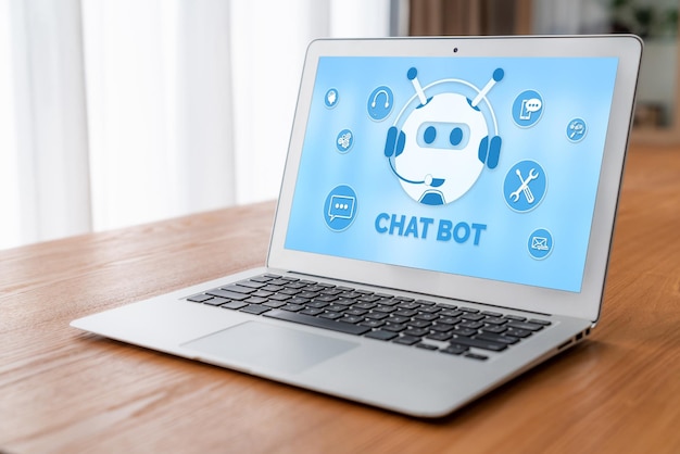 Foto applicazione software chatbot per affari online alla moda