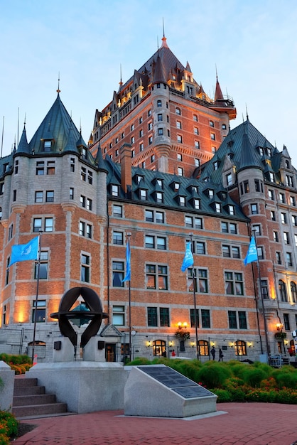 Chateau Frontenac at dusk in Quebec City