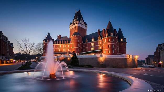 Photo chateau frontenac at dusk in quebec city