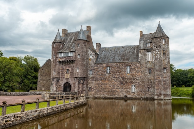 Chateau Trecesson, medieval French castle located in the commune of CampÃÂÃÂ©nÃÂÃÂ©ac in the Morbihan department, near the Broceliande forest.