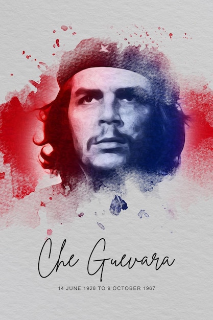 Che Guevara Water Color Portrait Post for social media