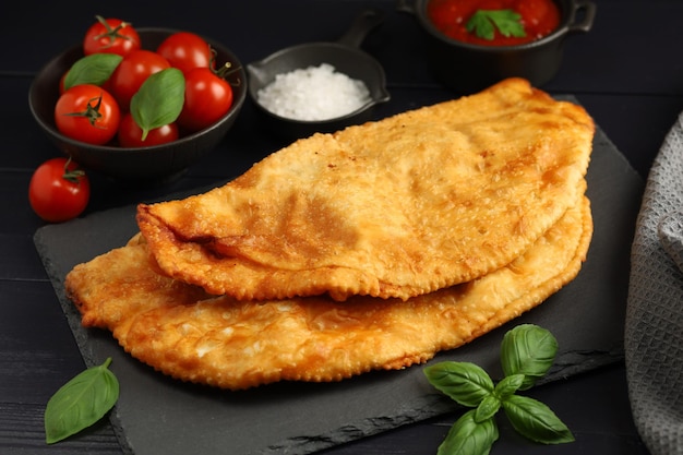 Chebureks with meat Tasty and appetizing food