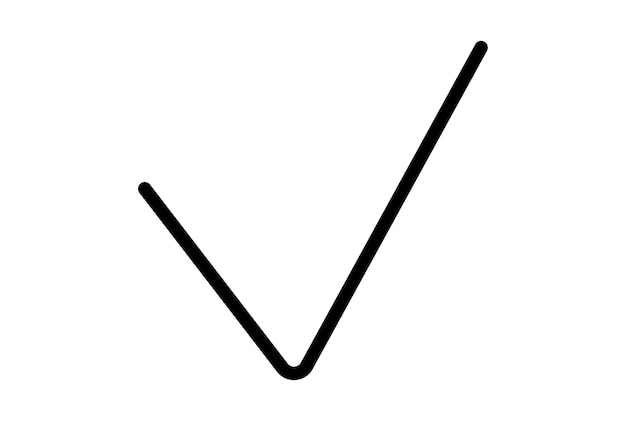 check 6 line icon black tick web symbol minimalist app sign