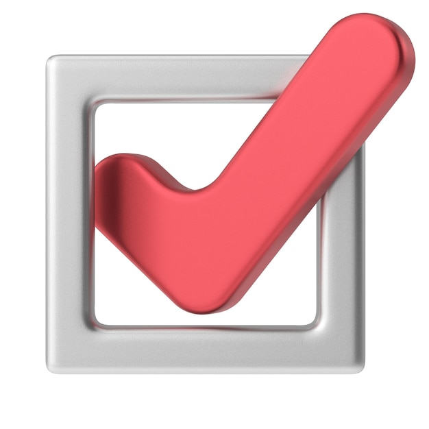 Photo check mark checkbox 3d illustration