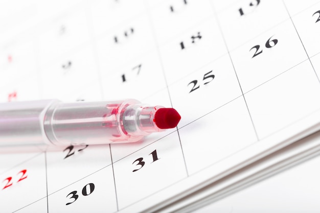 Controlla le date in un concetto di calendario aziendale