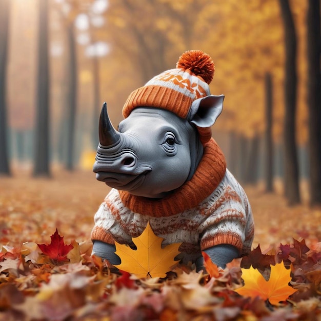 스타일리시한 가을 의상을 선보이는 코뿔소를 확인해 보세요.