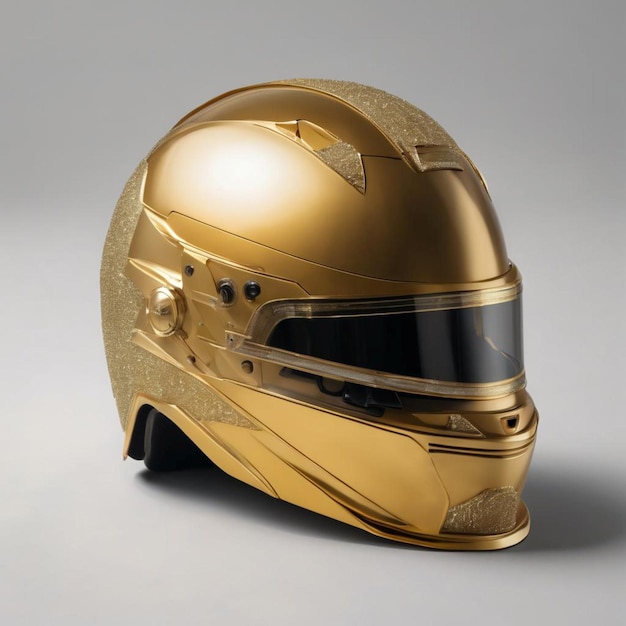 Check out this sweet gold helmet with a visor