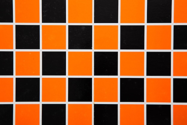 Checker board Black and orange background