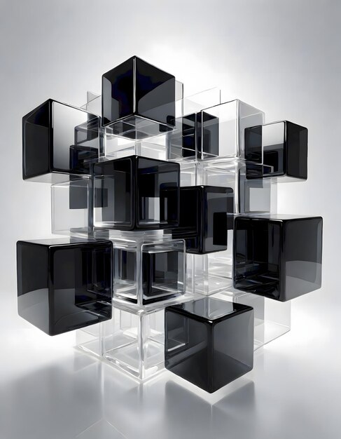 Photo checkerboard glass sculpture generative ai