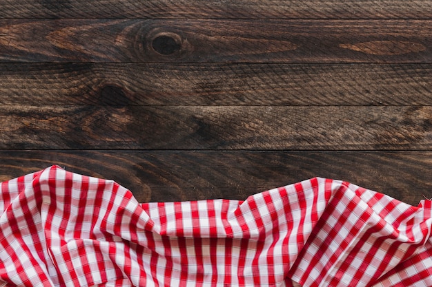 Photo checkered napkin on table