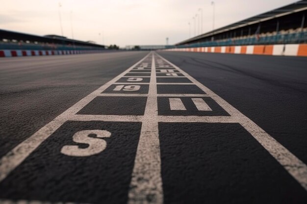 Photo checkered racing track under dramatic sky created with generative ai technology