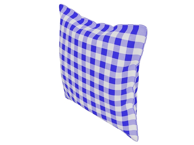 Checkered realistic pillow 3d render