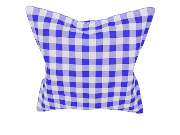 Checkered realistic pillow 3d render