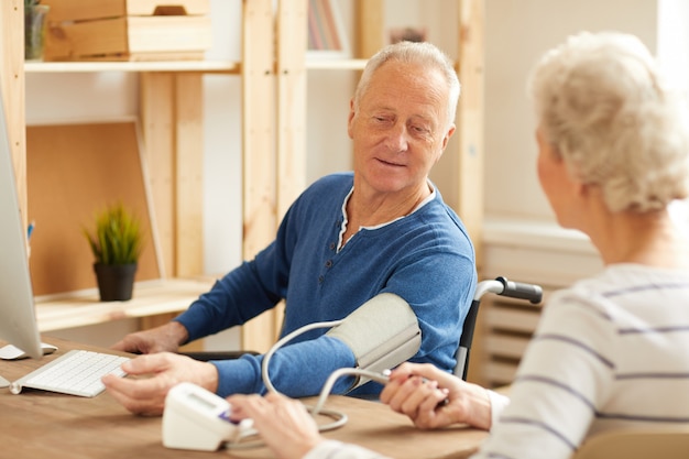 Photo checking blood pressure