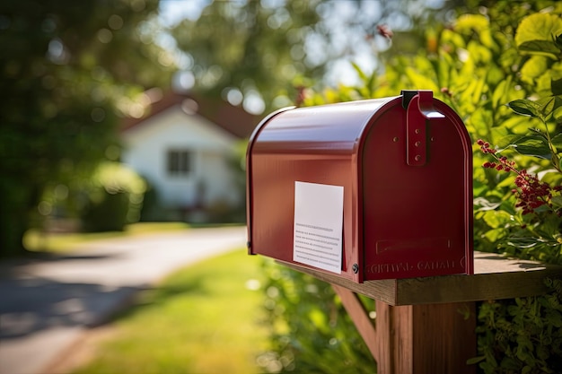 Checking mailbox outside house