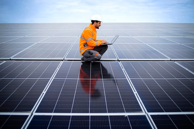 Checking productivity of solar panels installed on factory