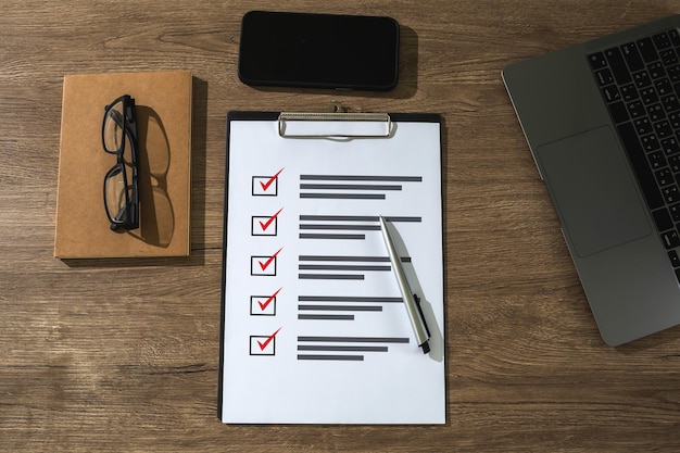 checklist notice remember planning concept businessman writer checklist questionnaire