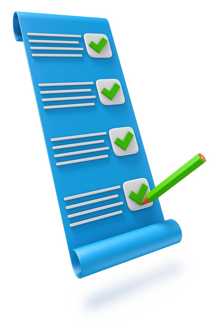Foto checklist op klembordpapier