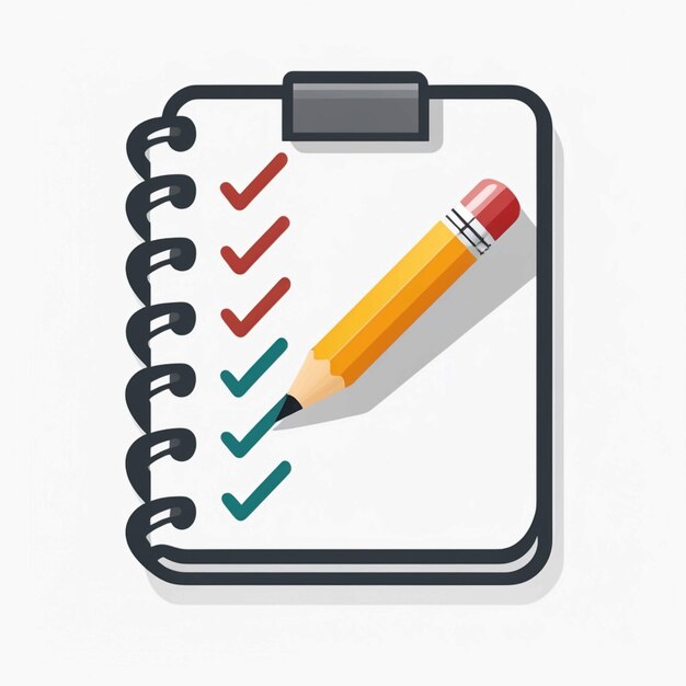 Photo checklist special flat icon with pencil