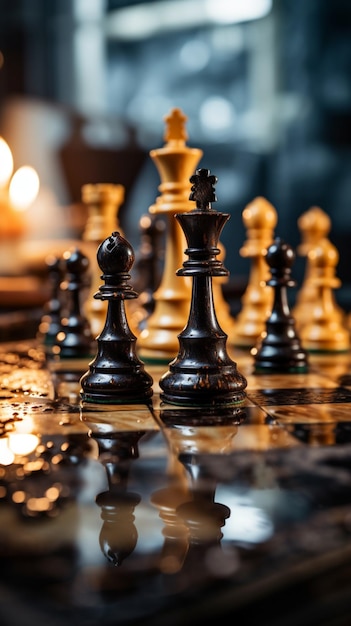 Premium AI Image  Checkmate A decisive business strategy ends the