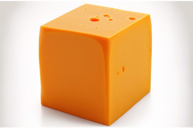 Cheddar Cheese Block Served Over White