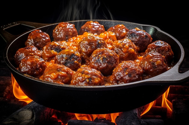 Cheddar Stuffed BBQ Meatballs