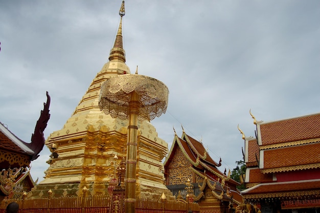 Chedi in Wat Phra That Doi Suthep in Chiang Mai Thailan