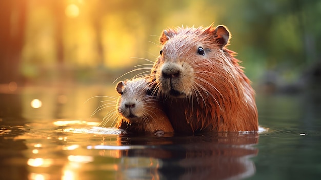 Cheek Kiss from a Capybara Baby