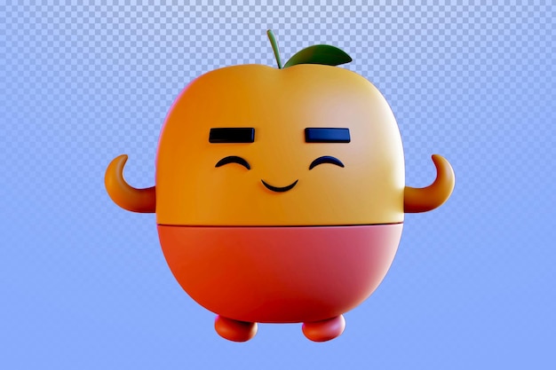 cheerful 3d cartoon orange character with open arms