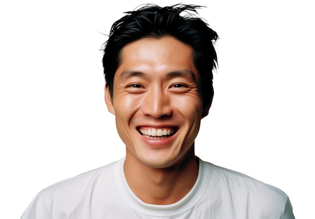 Веселый азиатский мужчина Модный портрет