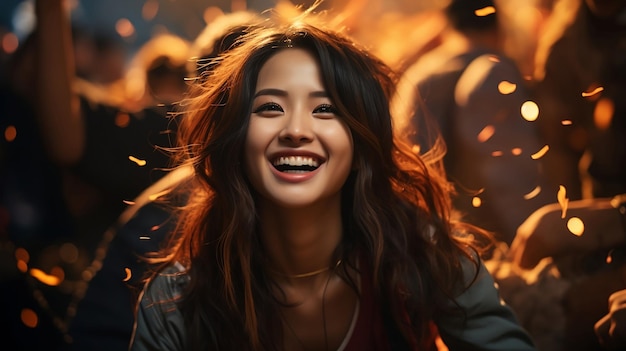 A cheerful Asian woman