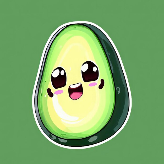 Cheerful Avocado Vector IllustrationGenerative AI