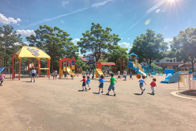 Cheerful Baby playing At Outdoor Playground