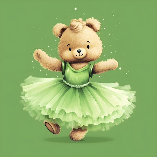 Cheerful ballet bear clipart