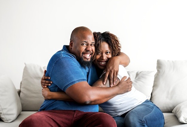 A cheerful black couple