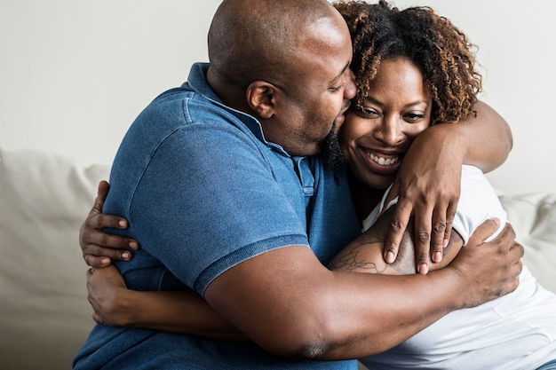 A cheerful black couple