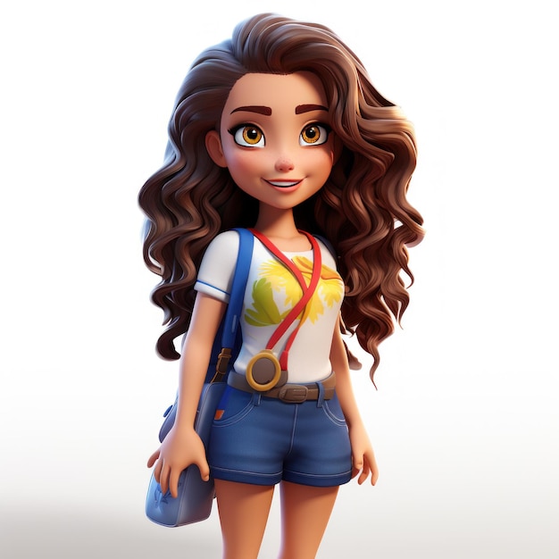 cheerful brazilian girl illustration