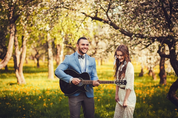 Cheerful and carefree young couple