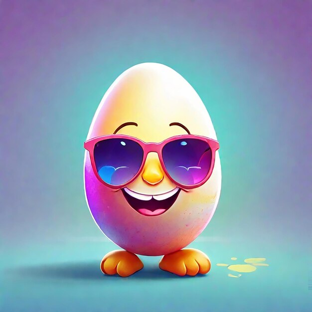 A cheerful cartoon egg character generated by ai