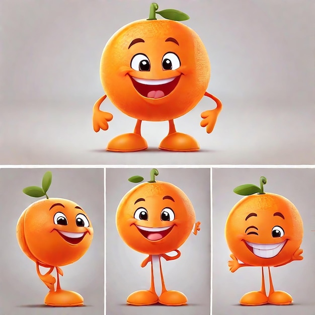 A cheerful cartoon orange character with a cute smile generated by ai