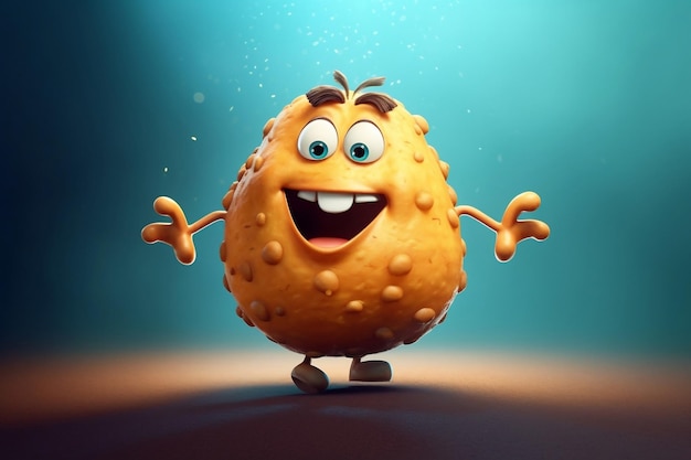 Photo cheerful cartoon potato ai