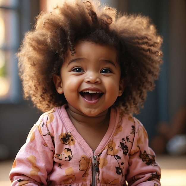 Photo cheerful charm a sunny black girl with an attractive smile