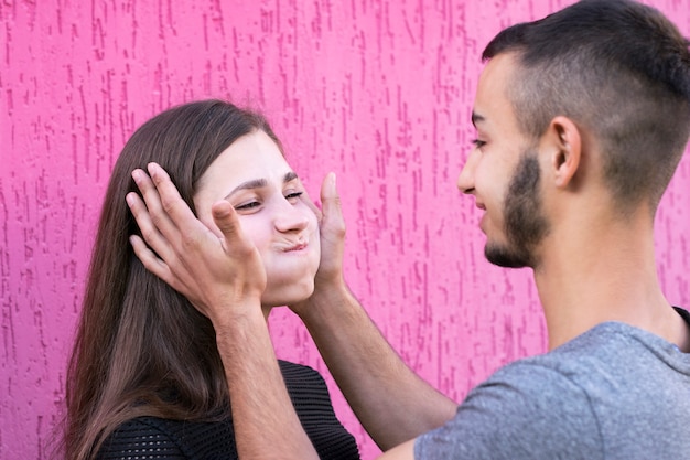 Cheerful couple enjoying time together