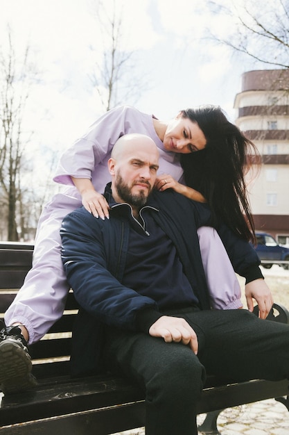 Cheerful couple spending time outdoors