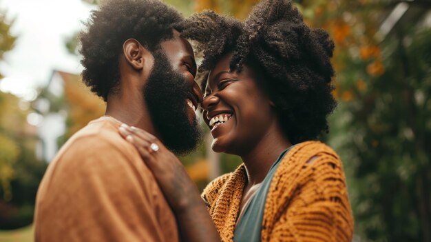 Cheerful darkskinned couple laughing Beautiful young smiling couple spending time outdoors