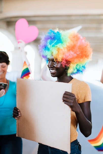 Cheerful gay pride and lgbt festival