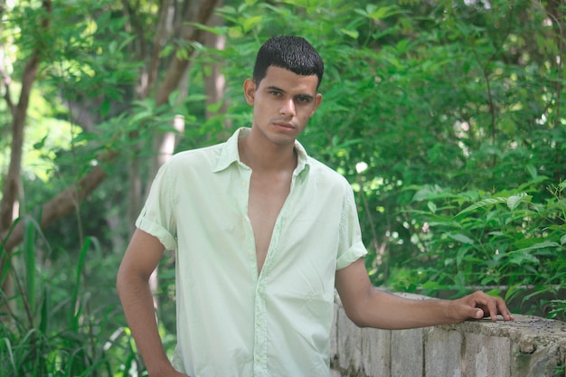 Cheerful hispanic man looking at the camera